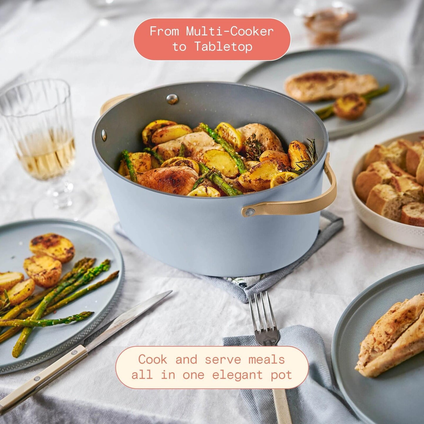 10 in 1, 6 Qt Electric Multi-Cooker, Cornflower Blue by Drew Barrymore
