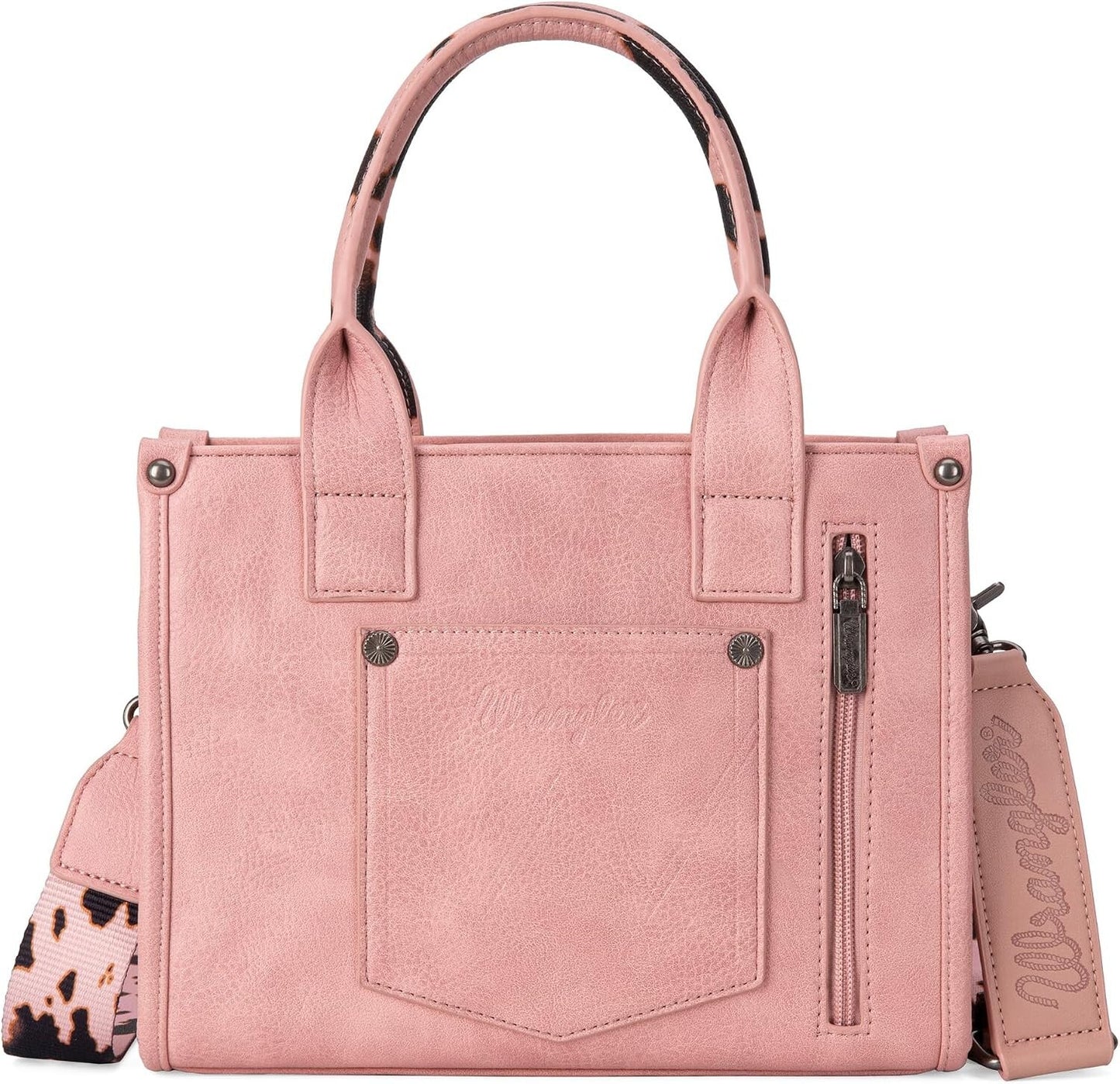 Women’s Cow Print Tote Bag Purse with Signature Strap