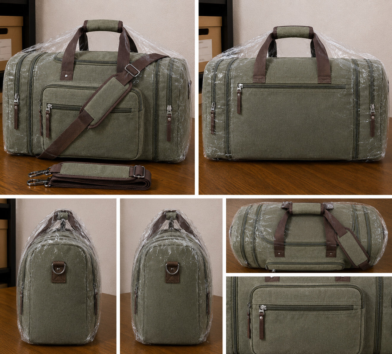 Men's Expandable Canvas Travel Duffel Bag Carry On Gym
