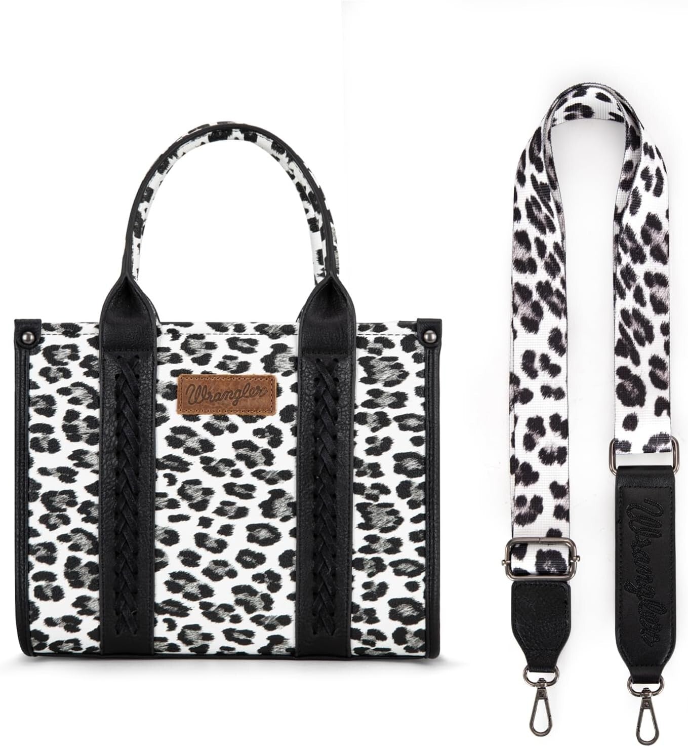 Women’s Cow Print Tote Bag Purse with Signature Strap