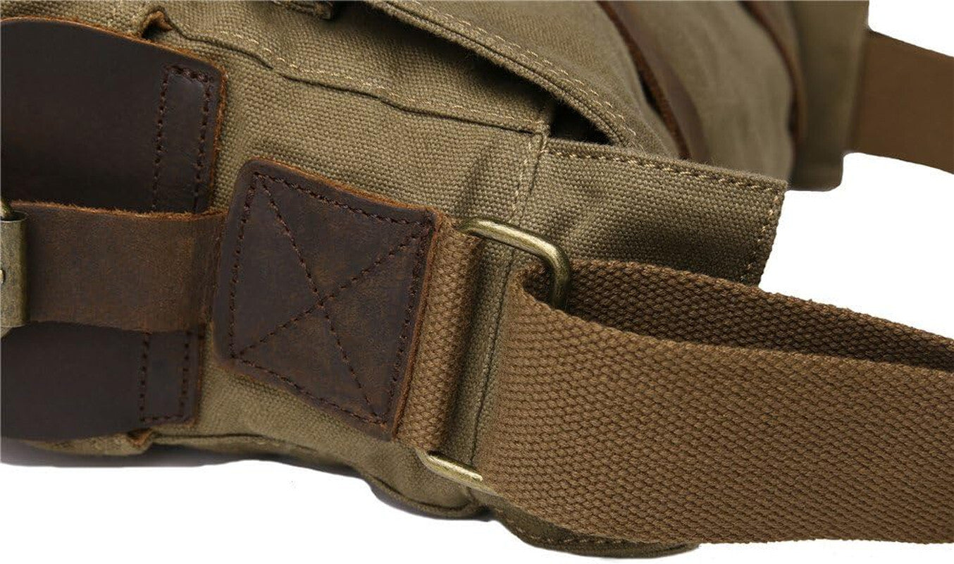Vintage Leather Canvas Laptop Bag Messenger Bags Medium