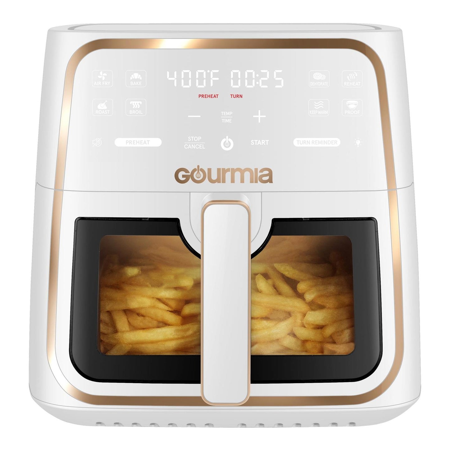 Air Fryer 8Qt | 8 Presets, Fryforce 360°, Interior Light, Dishwasher Safe, White