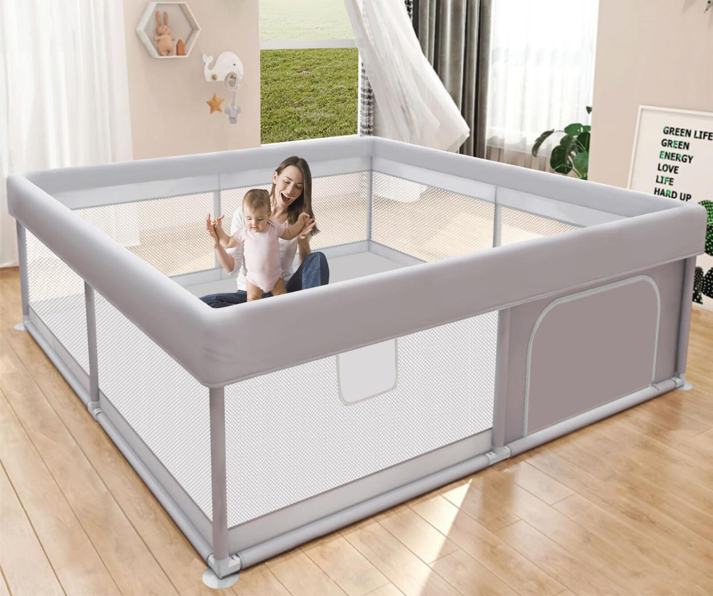 Baby Playpen 50X50 Inch, Play Pens for Babies and Toddlers Baby Fence Play Yards
