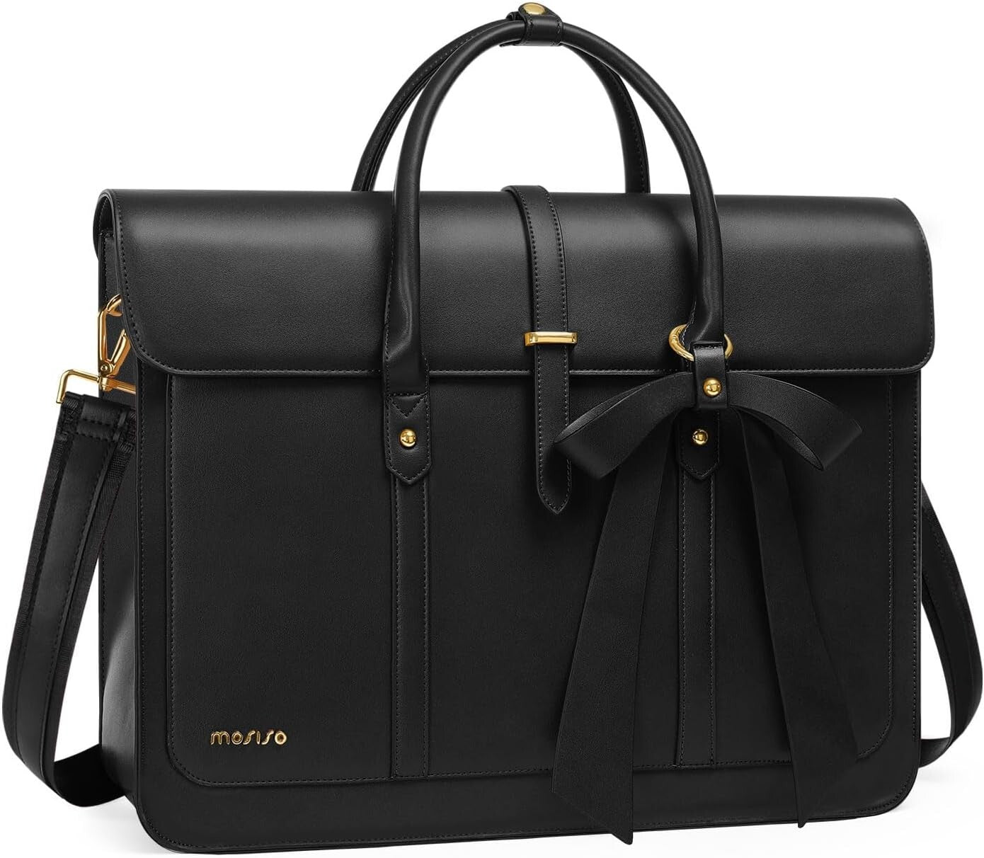 Women's PU Leather Laptop Bag Convertible Backpack Bowknot