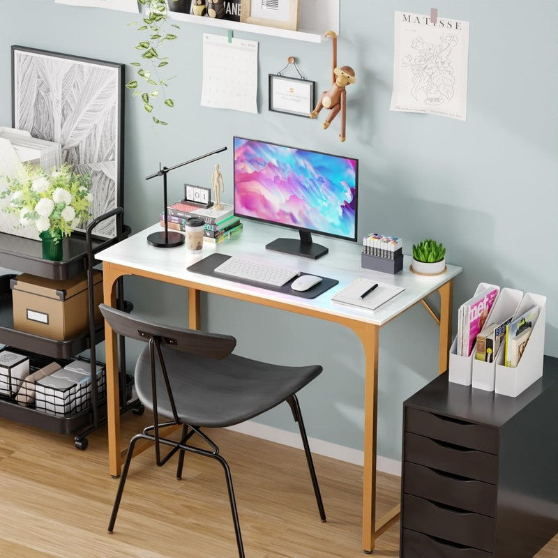 39 Inch Computer Desk Modern Writing Desk, Simple Study Table, Industrial Office3