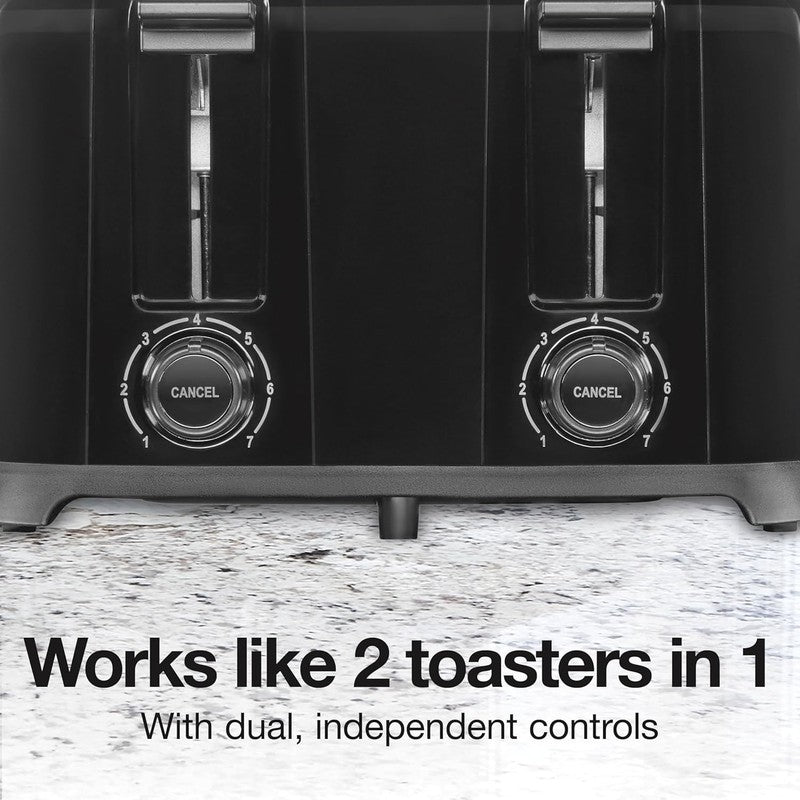 4 Slice Toaster Black - Extra Wide Slots, 7 Shades, Bagel, Auto Shut-Off1