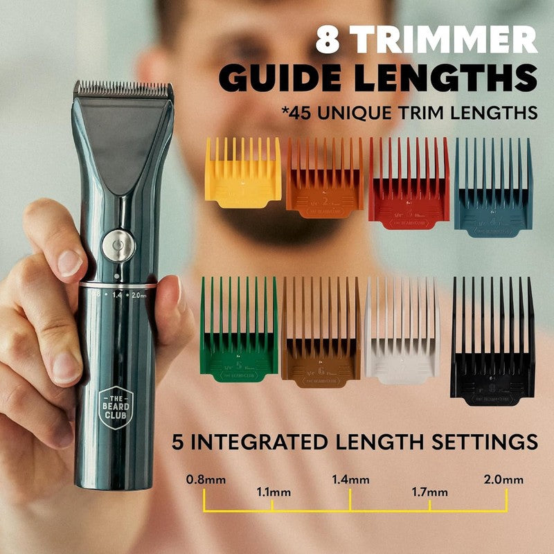 Precision Beard Trimmer for Men, 8 Guides with 45 Trim Settings Travel Barber Tr2