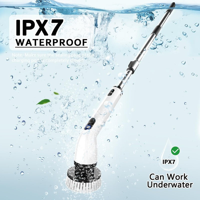 Powerful Cordless Electric Spin Scrubber with LCD Display & Adjustable Handle5