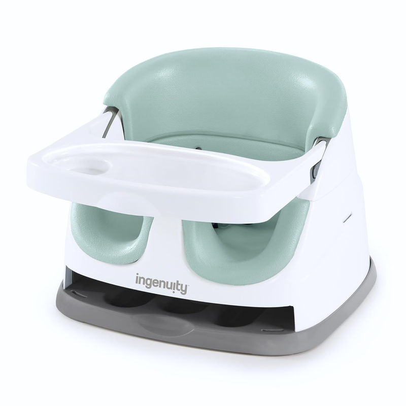 Baby Base 2 In 1 Booster Feeding and Floor Seat with Self Storing Tray   Mist0