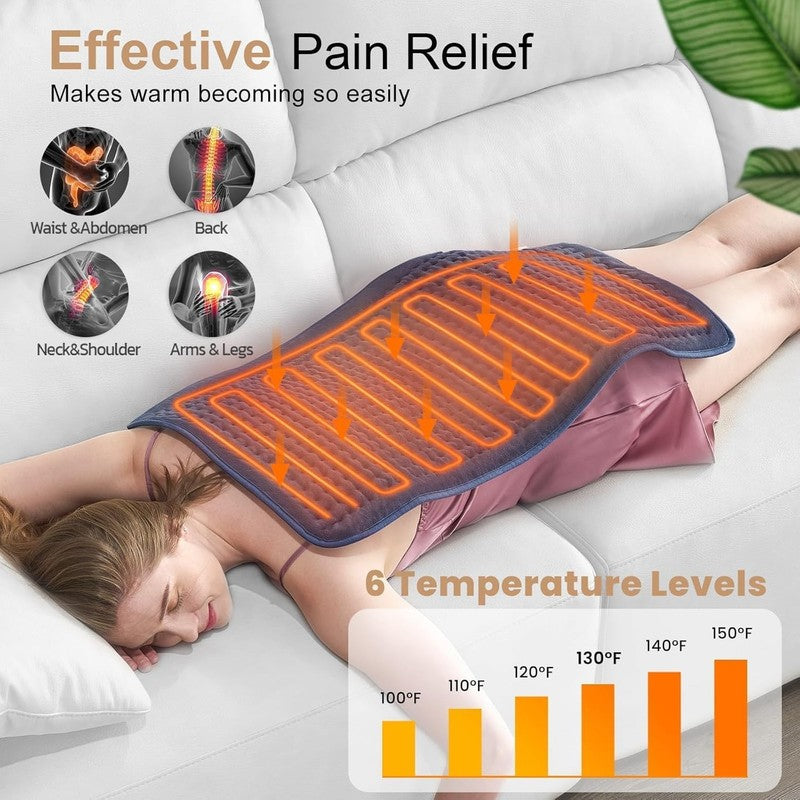 Heating Pad: 33 X 17 Inches Electric Heating Pad for Back Pain Relief -Extra Lar2