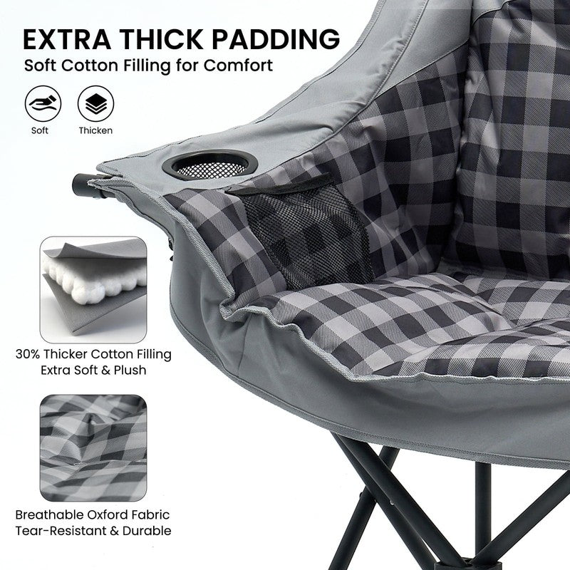 Oversized Double Camping Chair - 2-Person Heavy Duty Folding Chairs for Outdoor 2