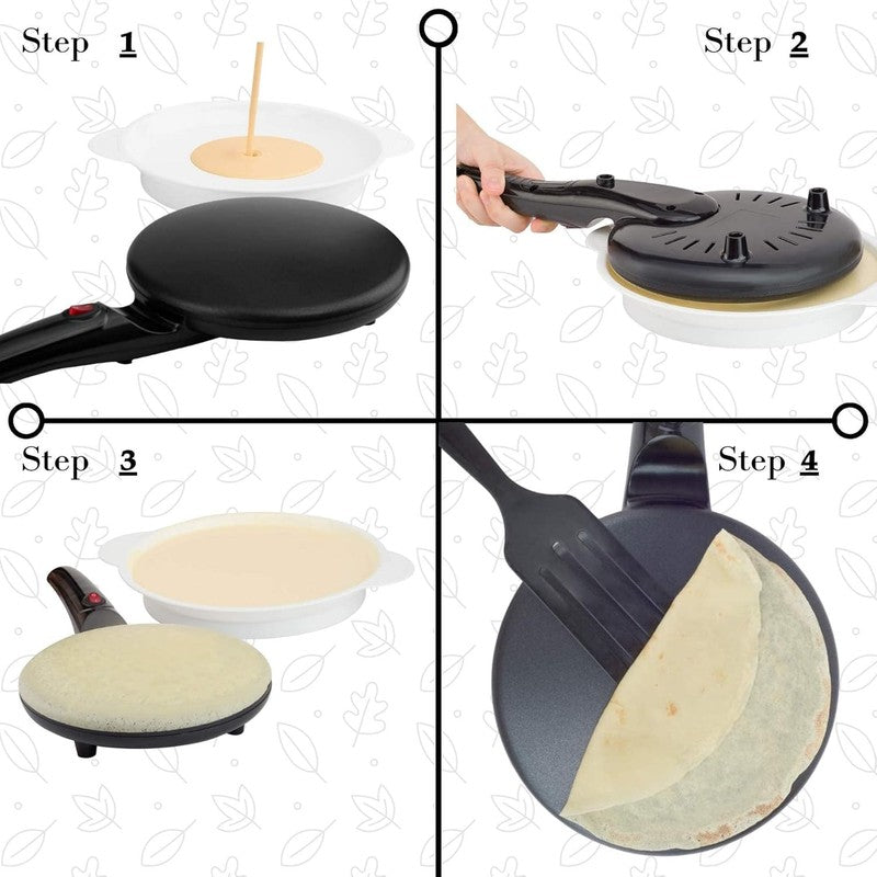 Electric 8" Crepe Maker Nonstick Auto Shut-Off Even Heat Compact Pan3