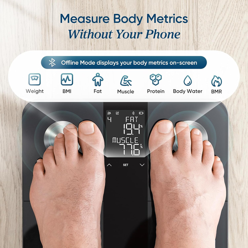 Smart Body Weight Scale BMI Body Fat Muscle Mass 13 Metrics Bluetooth FSA7