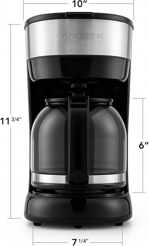 12-Cup Drip Coffee Maker Glass Carafe One-Touch Reusable Filter Black9