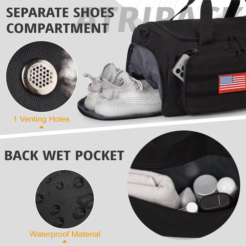 2 In 1 Gym Duffle Bag 60L Convertible Travel Bag Shoes Compartment Luggage4