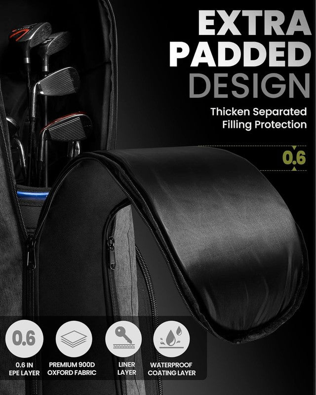 Padded Golf Travel Bag w Wheels 900D Heavy Duty Oxford Soft Sided Waterproof1