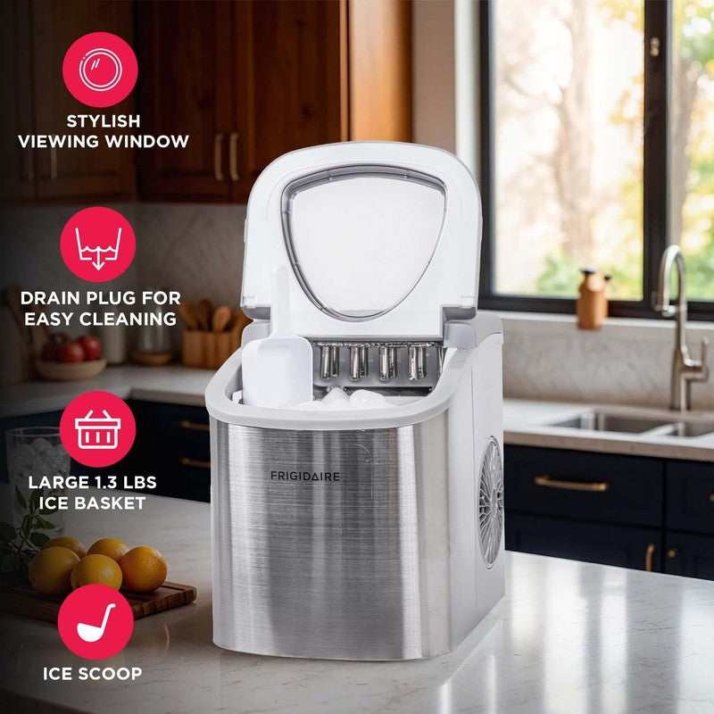 Countertop Ice Maker with Stainless Steel Finish, Quick Bullet Shaped Ice 26 Lbs2