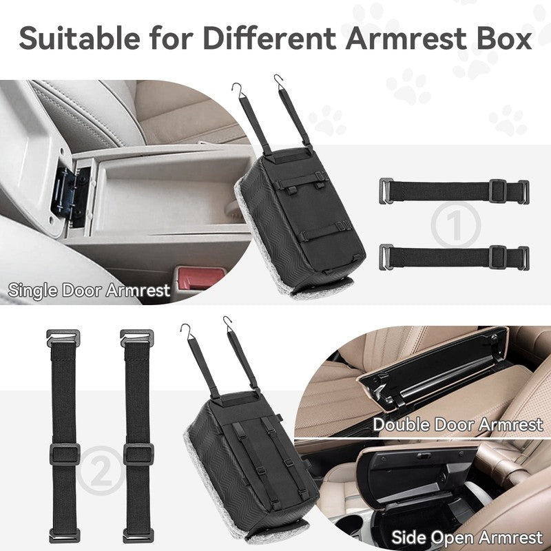 Center Console Dog Car Seat, Portable Car Seat for Dogs with Safe Protective Hoo6