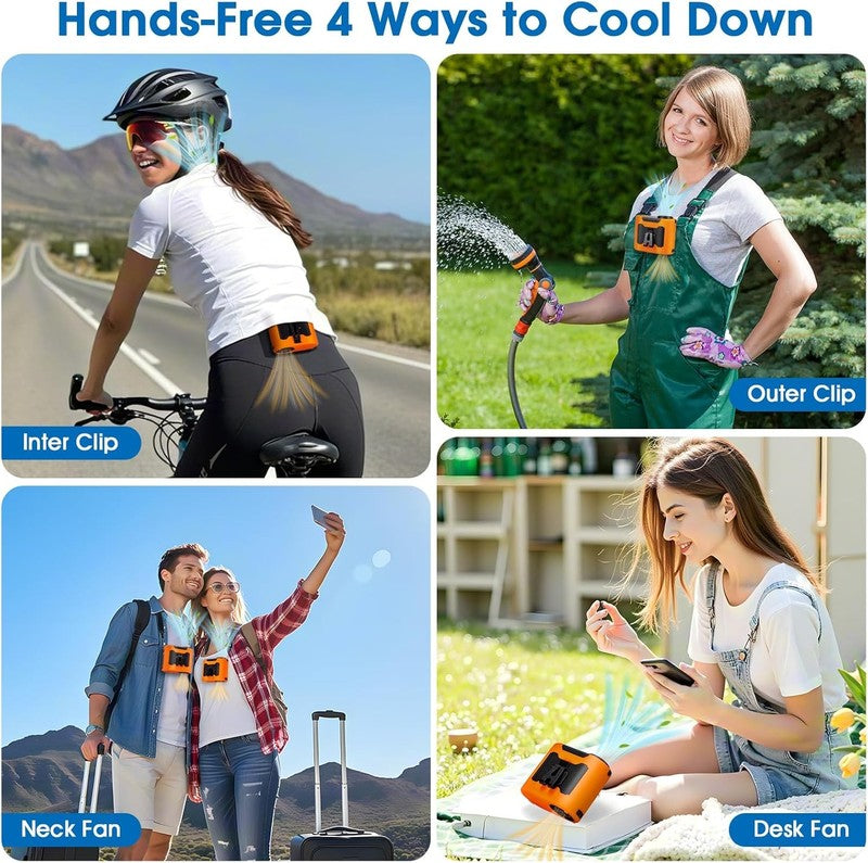 2025 Rechargeable Waist Fan   40H Battery, 5 Speeds for Outdoor Cooling6