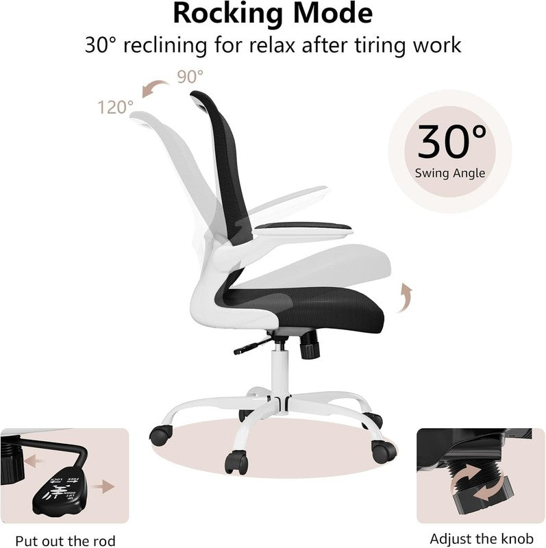 Ergonomic Mesh Office Chair Swivel Desk Chair Flip Up Arms Lumbar Support6