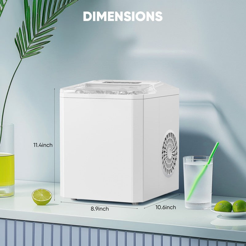 Countertop Ice Maker,9 Cubes in 6 Minutes, Self-Cleaning, with Ice Basket & Scoo1