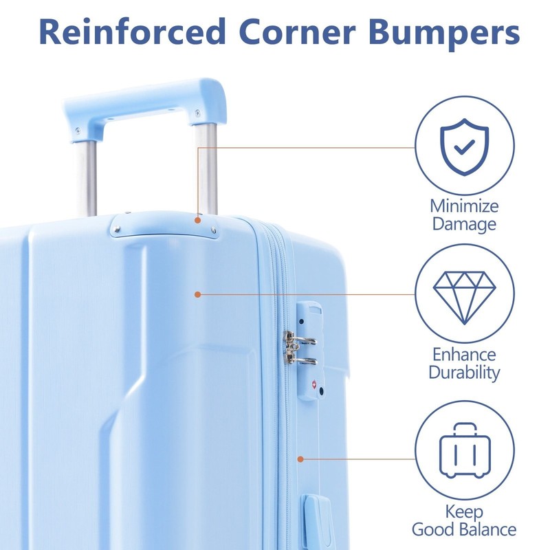 Carry on Luggage 24 Inch, ABS+PC Lightweight 65L Capacity Hardshell Suitcase wit1