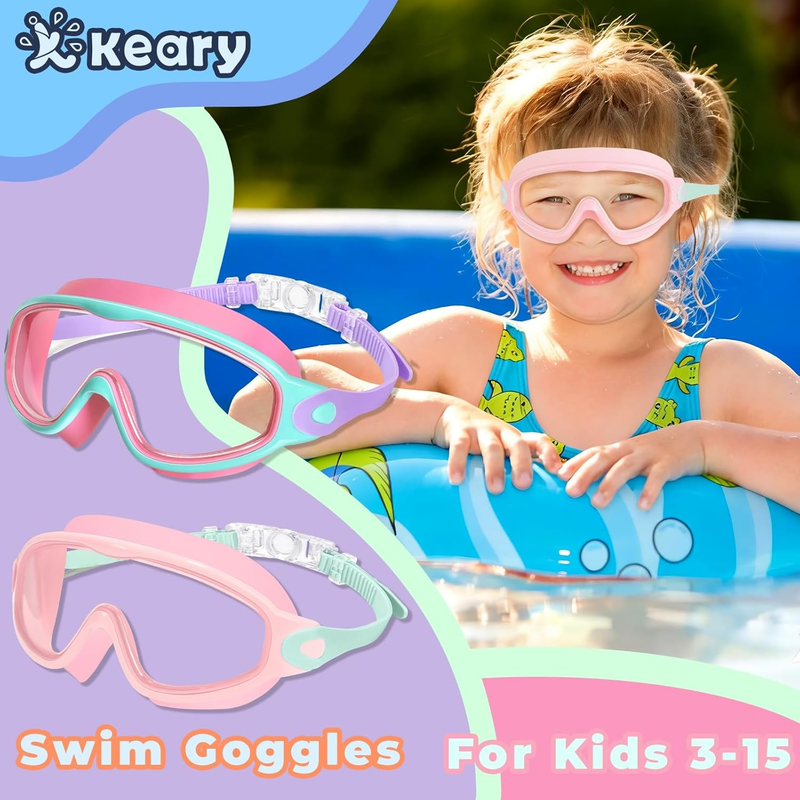 2 Pack Youth Swim Goggles Boys Girls Anti Fog UV Protection Pool Goggles1