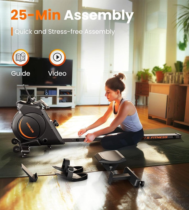 Magnetic & Water Rowing Machine Home Bluetooth App Supported Comfortable7