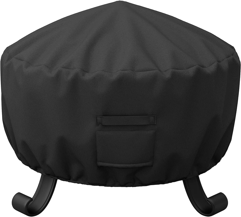 Round Fire Pit Cover 36"x24" Waterproof 600D Heavy Duty Outdoor Black0