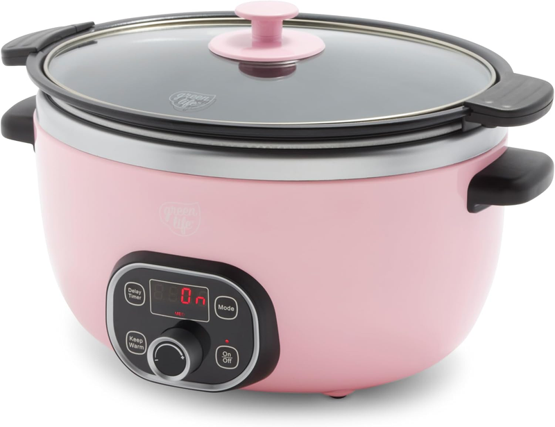 6QT Slow Cooker, Non-Toxic Pfas-Free Ceramic Nonstick Removable Interior Bowl, P0