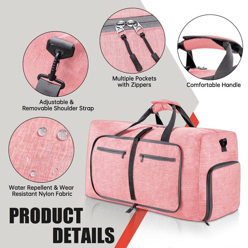 28" Large Travel Duffle Bag for Men, 80L Foldable Travel Duffel Bag with Shoes C3