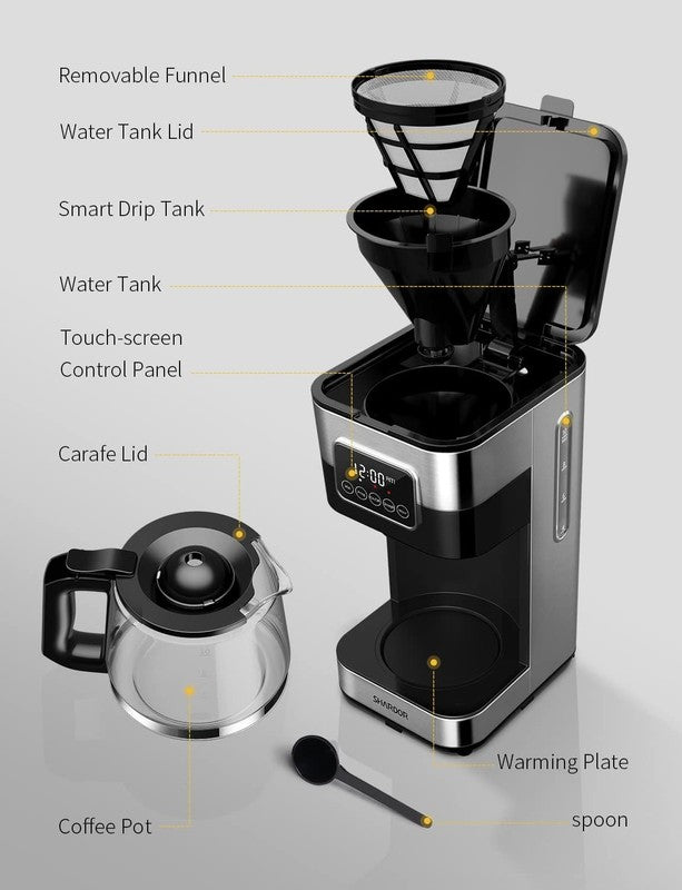 10-Cup Programmable Coffee Maker Drip Machine Strong Brew Silver Auto Shut Off6