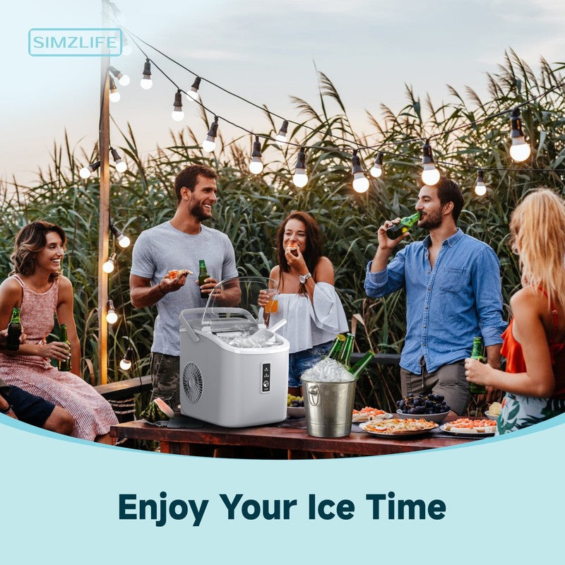 Portable Countertop Ice Maker with Handle 26Lbs/24H 9 Bullet Ice Self Cleaning6