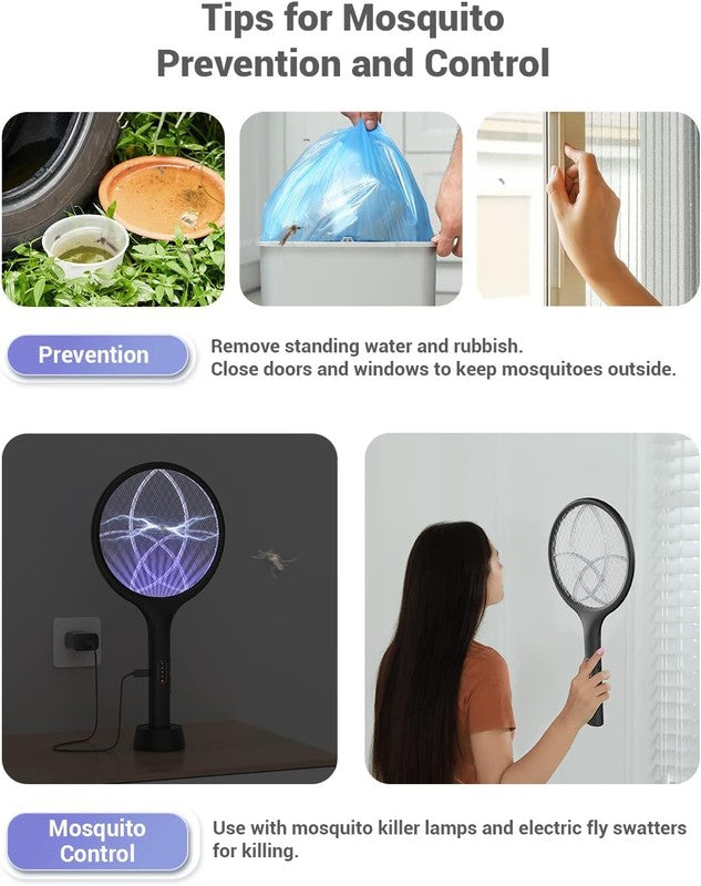 4000V Electric Fly Swatter & Bug Zapper   Rechargeable Mosquito Killer Racket7