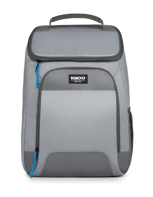 Laguna Soft Sided Cooler Backpack, 24 Can Capacity, Gray Twill with Ibiza Blue9