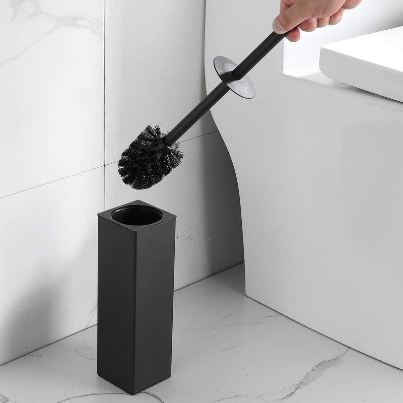 Toilet Brush and Holder Set, Matte Black Freestanding for Bathroom Storage and O3
