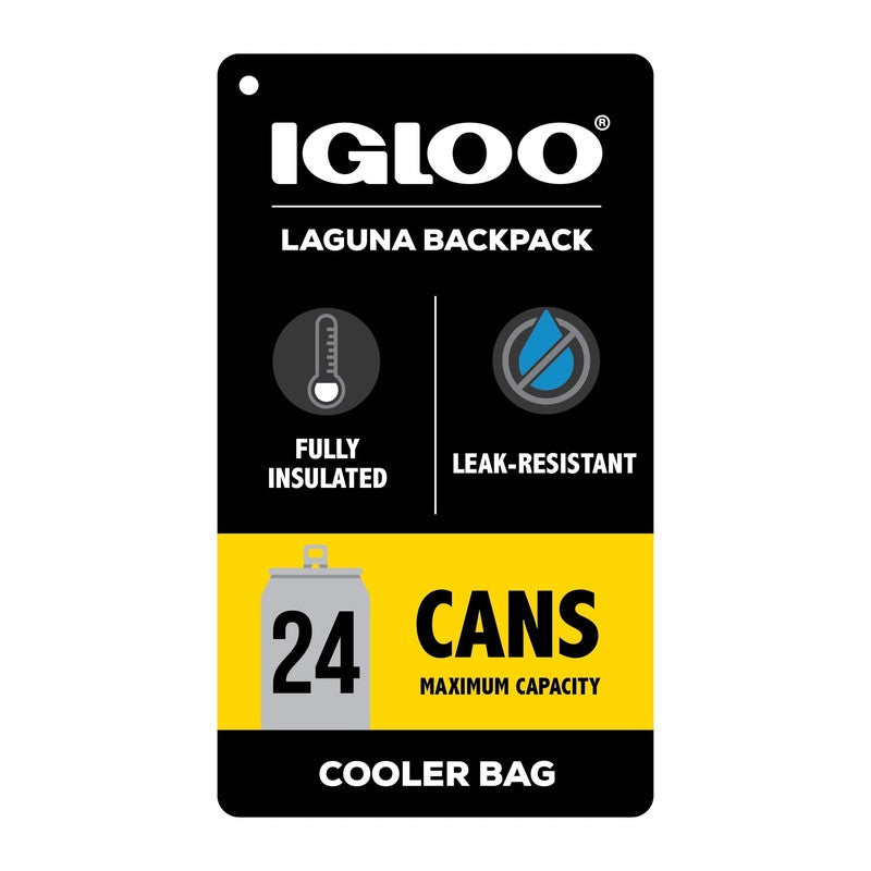 Laguna Soft Sided Cooler Backpack, 24 Can Capacity, Gray Twill with Ibiza Blue6