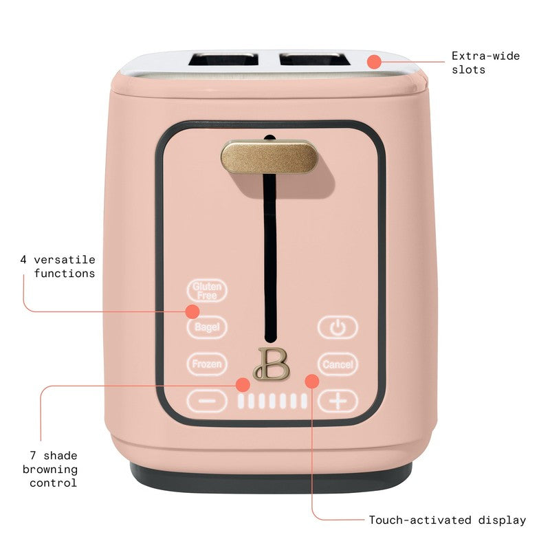 2 Slice Toaster with Touch Activated Display, Rose by Drew Barrymore1