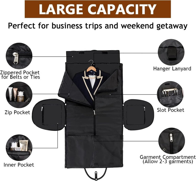 2in1 Garment Duffle Bag 3Pc Set Hanging Suit Travel Carry On3