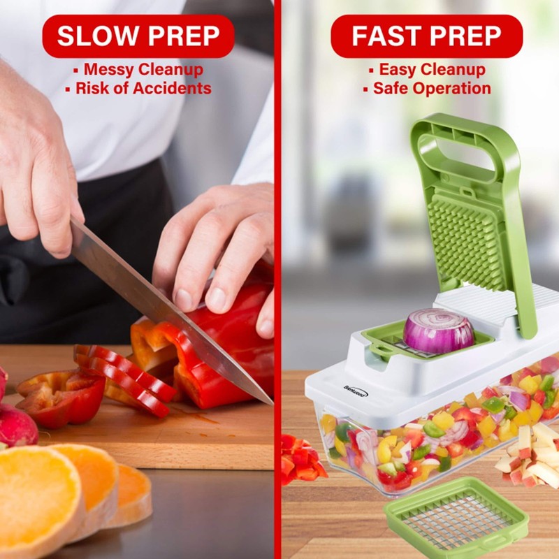 Green Food Chopper & Vegetable Dicer with 6.75 Cup Storage Container3