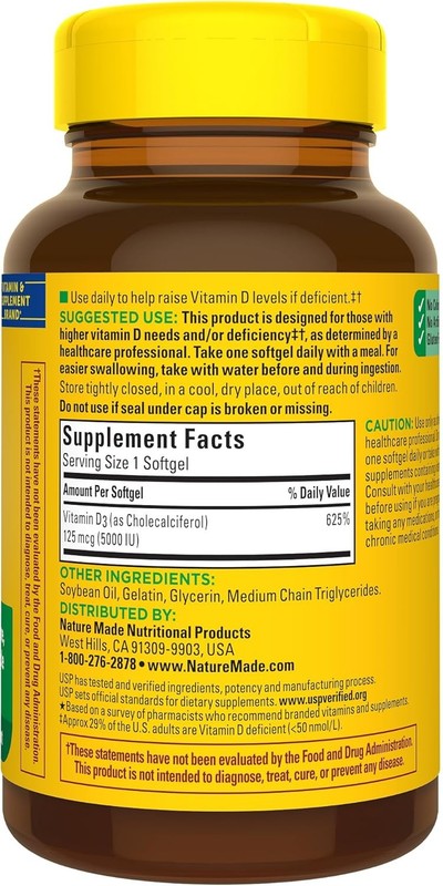 Extra Strength Vitamin D3 5000 IU Softgels for Bone & Immune Health, 360 Count7