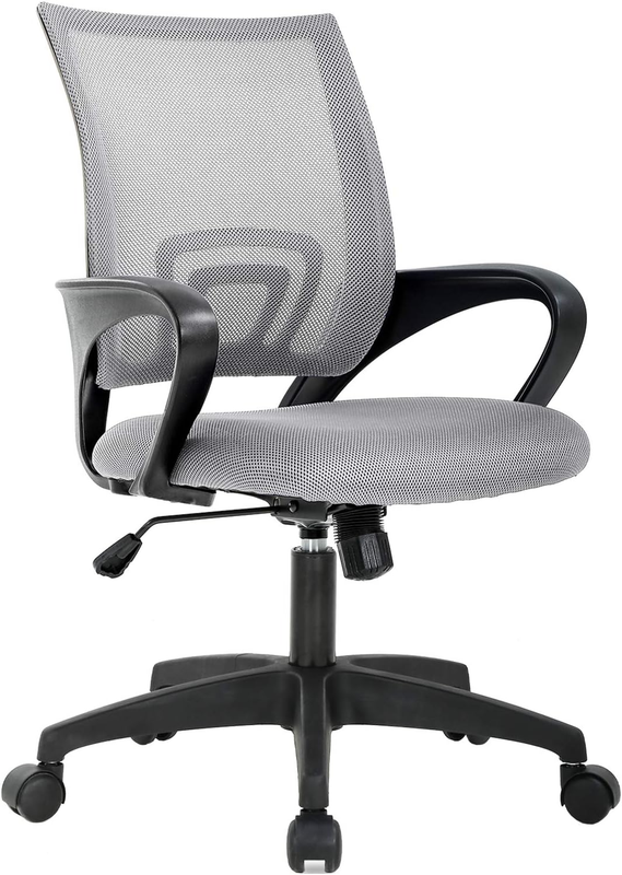 Ergonomic Office Chair Mid Back Swivel Desk Chair Lumbar Support Grey11