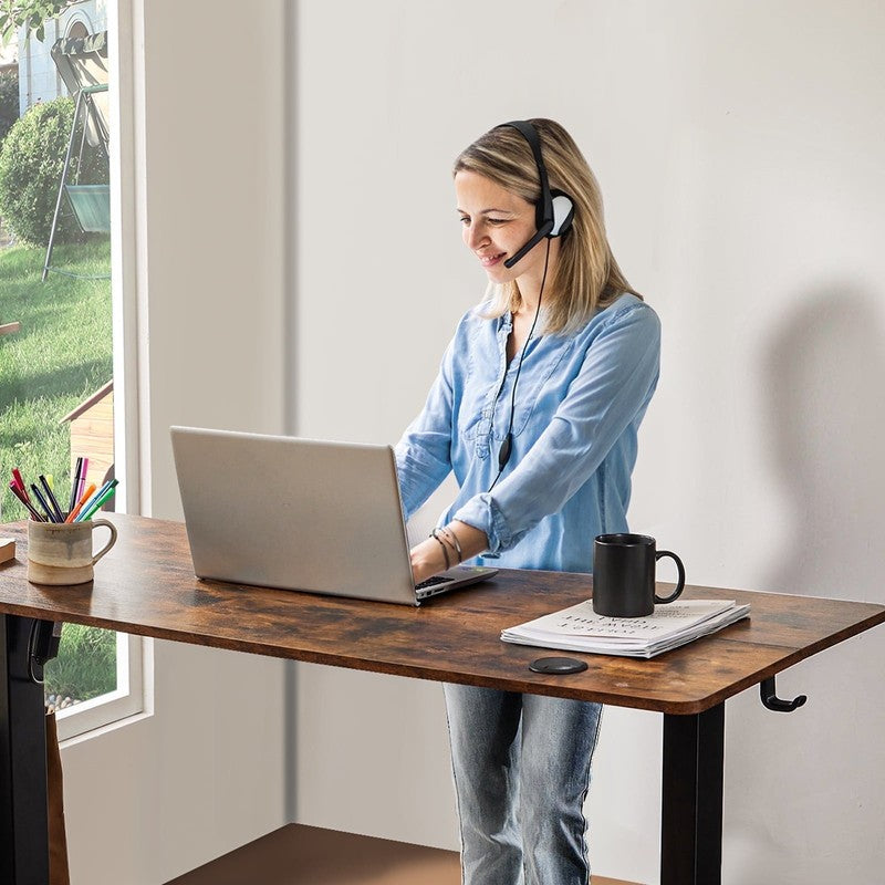 55"×24" Electric Height Adjustable Standing Desk Sit Stand Workstation Rust7
