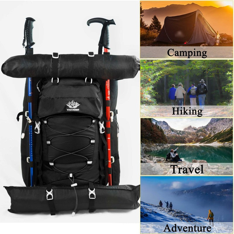 60L Travel Hiking Camping Backpack with Rain Cover, Backpack Water Resistant,Cli5
