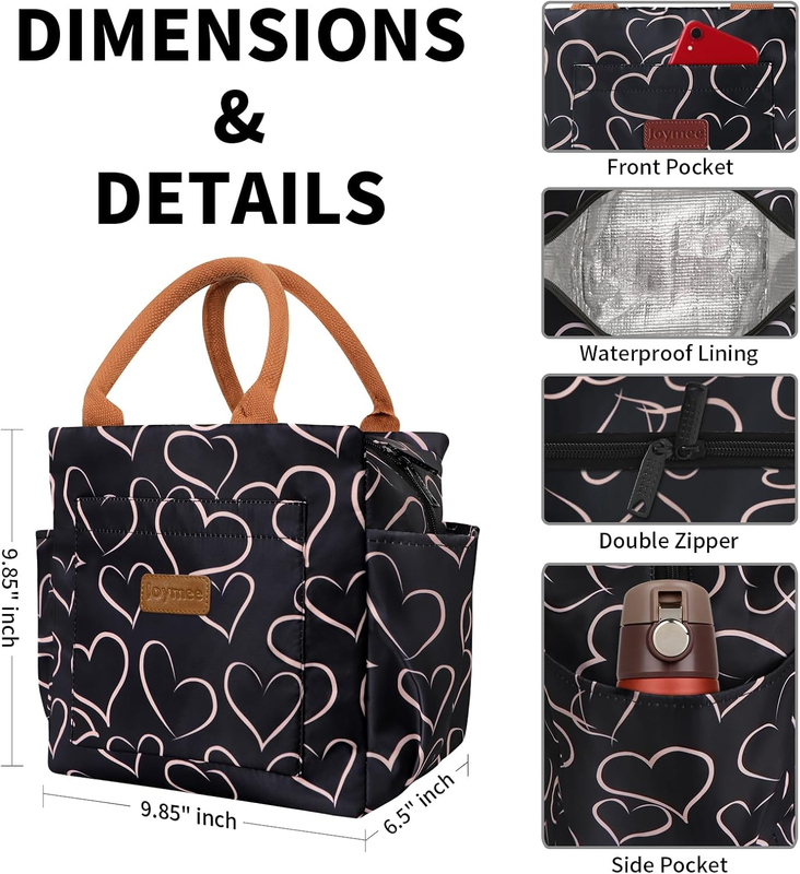 Insulated Lunch Bag for Women Men Large Reusable Cooler Tote w/ Bottle Holder1