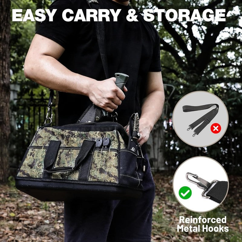 16" Wide Mouth Tool Bag for Men Waterproof Oxford Fabric Sturdy Bottom6