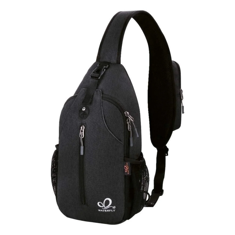 Unisex Hiking Travel Nylon Sling Bag Cross Body Shoulder Chest Bag,Black10