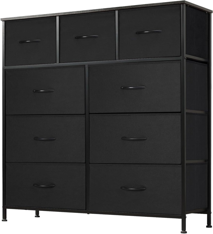 Dresser for Bedroom, Storage Organizer with 9 Drawers, Chest of Drawers with Fab0