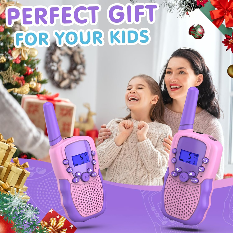 Kids Walkie Talkies 22 Channel 2 Way Radio 3 Mile Range Flashlight LCD5