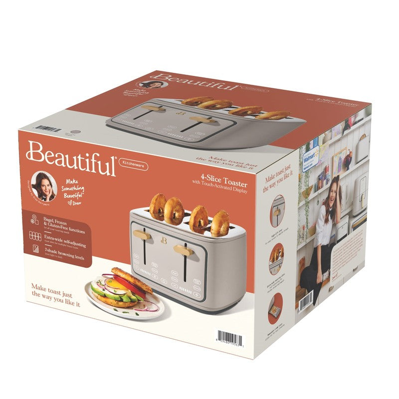 4-Slice Toaster with Touch-Activated Display, Porcini Taupe by Drew Barrymore6